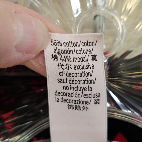 Victorias Secret PJs Sz M Coquette Romantic Indie Sleaze Black Red Heart Flannel - Picture 7 of 10